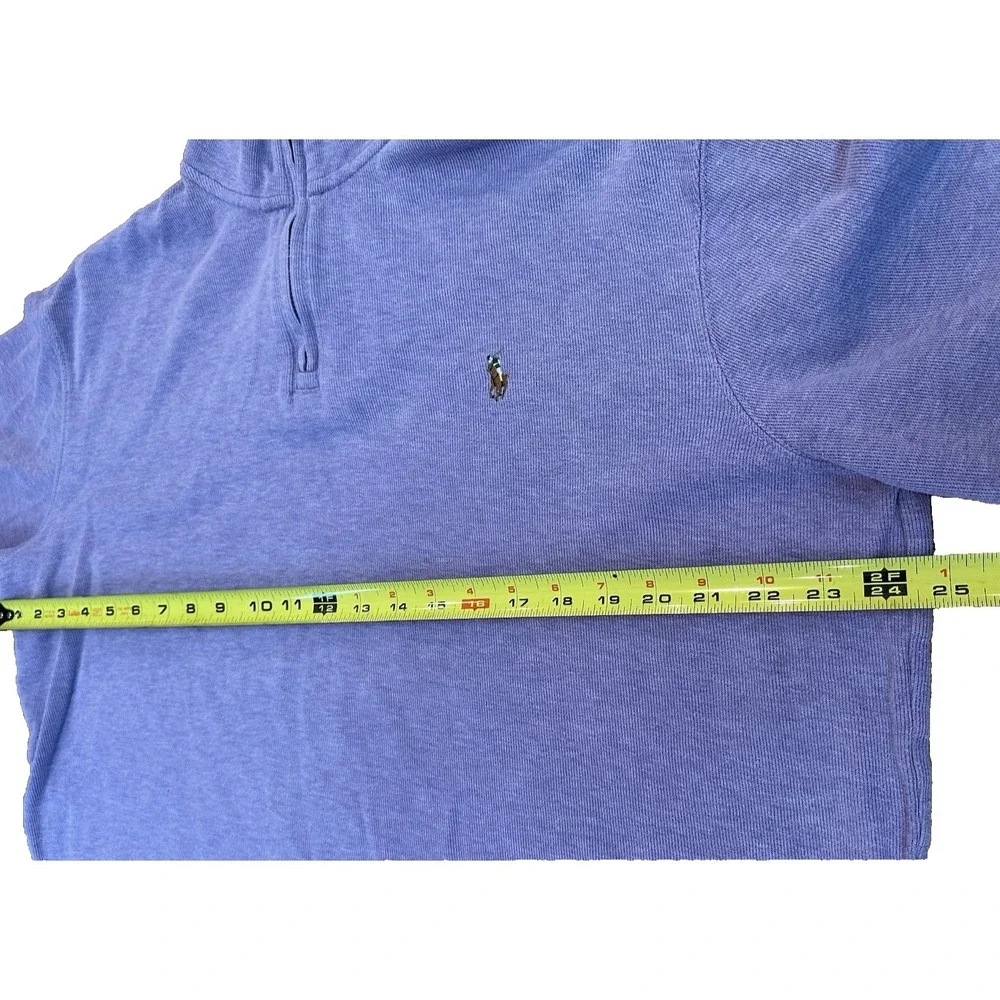 Polo Ralph Lauren Mens Purple Estate Rib Quarter Zip Pullover 100% Cotton Size L